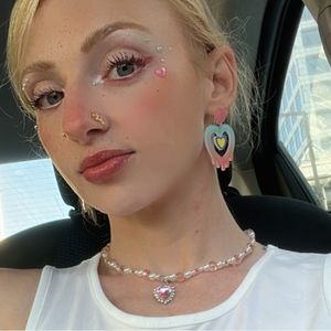 Pastel ombré heart earrings